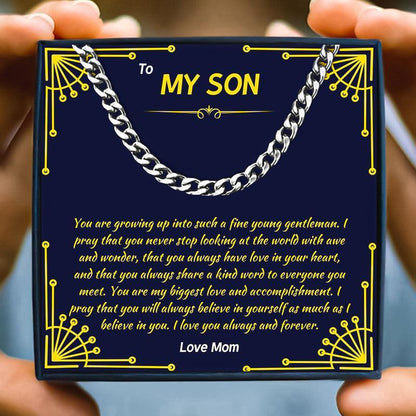 Mother And Son Necklace Gift Set From Mom for Christmas 2023 | Mother And Son Necklace Gift Set From Mom - undefined | mother and son necklace, mother son necklaces, son necklace from mom, to my son necklace | From Hunny Life | hunnylife.com