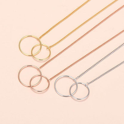 Mother Daughter Interlocking Circle Necklace Gift Set in 2023 | Mother Daughter Interlocking Circle Necklace Gift Set - undefined | double circle for daughter, Double Circle Gift Necklace, Double Circle Necklaces, Mother Daughter Interlocking Circle Necklace Gift Set | From Hunny Life | hunnylife.com