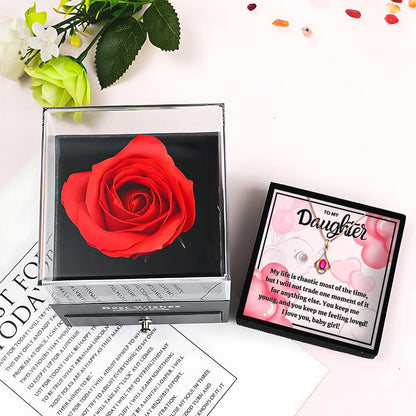 Mother Daughter Jewelry With Rose Flower Jewelry Box for Christmas 2023 | Mother Daughter Jewelry With Rose Flower Jewelry Box - undefined | daughter necklace from mom, daughter necklace from parents, mother daughter heart necklace, Mother Daughter Necklace, mother daughter pendant, to my badass daughter, To my daughter necklace | From Hunny Life | hunnylife.com