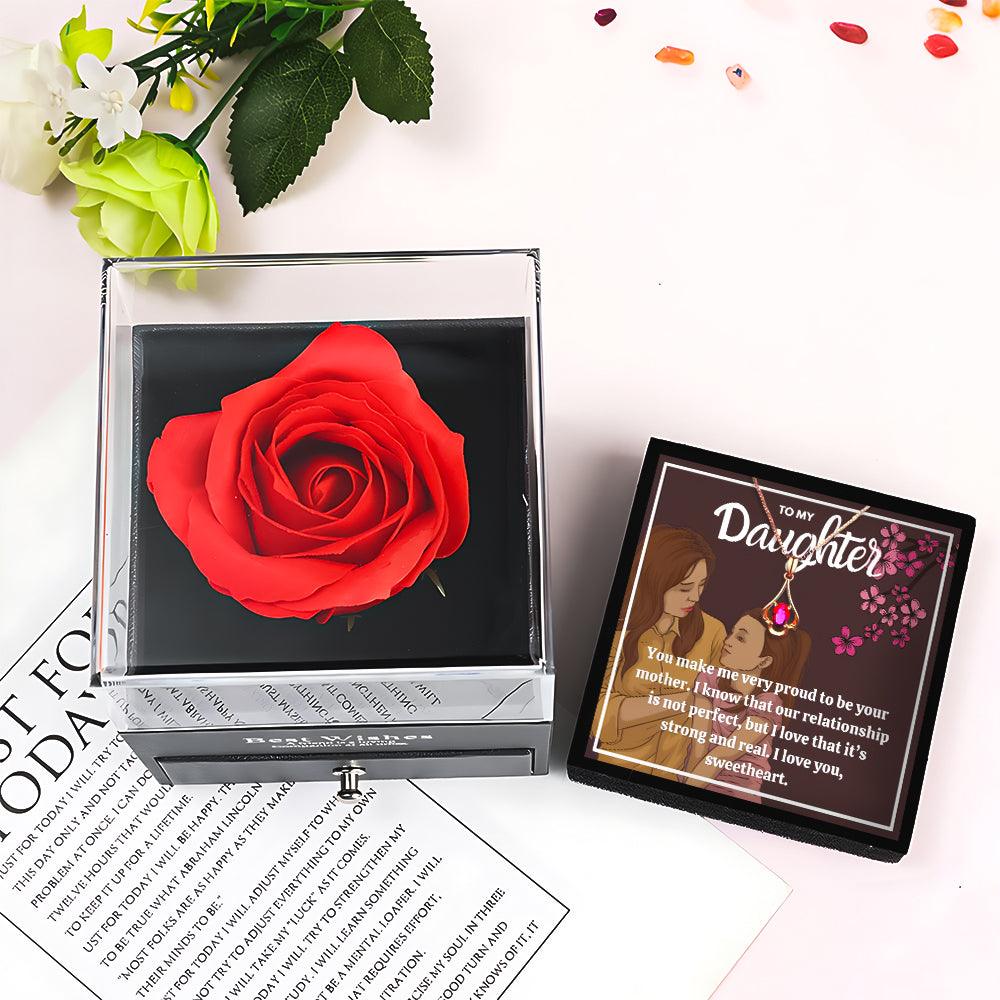 Mother Daughter Necklace With Rose Jewelry Box in 2023 | Mother Daughter Necklace With Rose Jewelry Box - undefined | daughter necklace from mom, daughter necklace from parents, mother daughter heart necklace, Mother Daughter Necklace, mother daughter pendant, to my badass daughter, To my daughter necklace | From Hunny Life | hunnylife.com