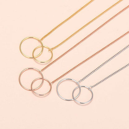 My Daughter Forever My Friend Circle Necklace in 2023 | My Daughter Forever My Friend Circle Necklace - undefined | double circle for daughter, Double Circle Gift Necklace, Double Circle Necklaces, Mother Daughter Interlocking Circle Necklace Gift Set | From Hunny Life | hunnylife.com