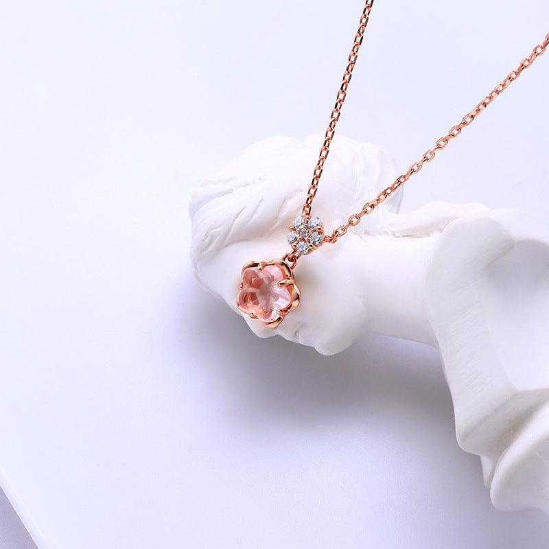Natural Powder Crystal Tender And Energetic Necklace for Christmas 2023 | Natural Powder Crystal Tender And Energetic Necklace - undefined | creative cute necklace, cute necklace, Girl's Heart Chain, Necklaces | From Hunny Life | hunnylife.com