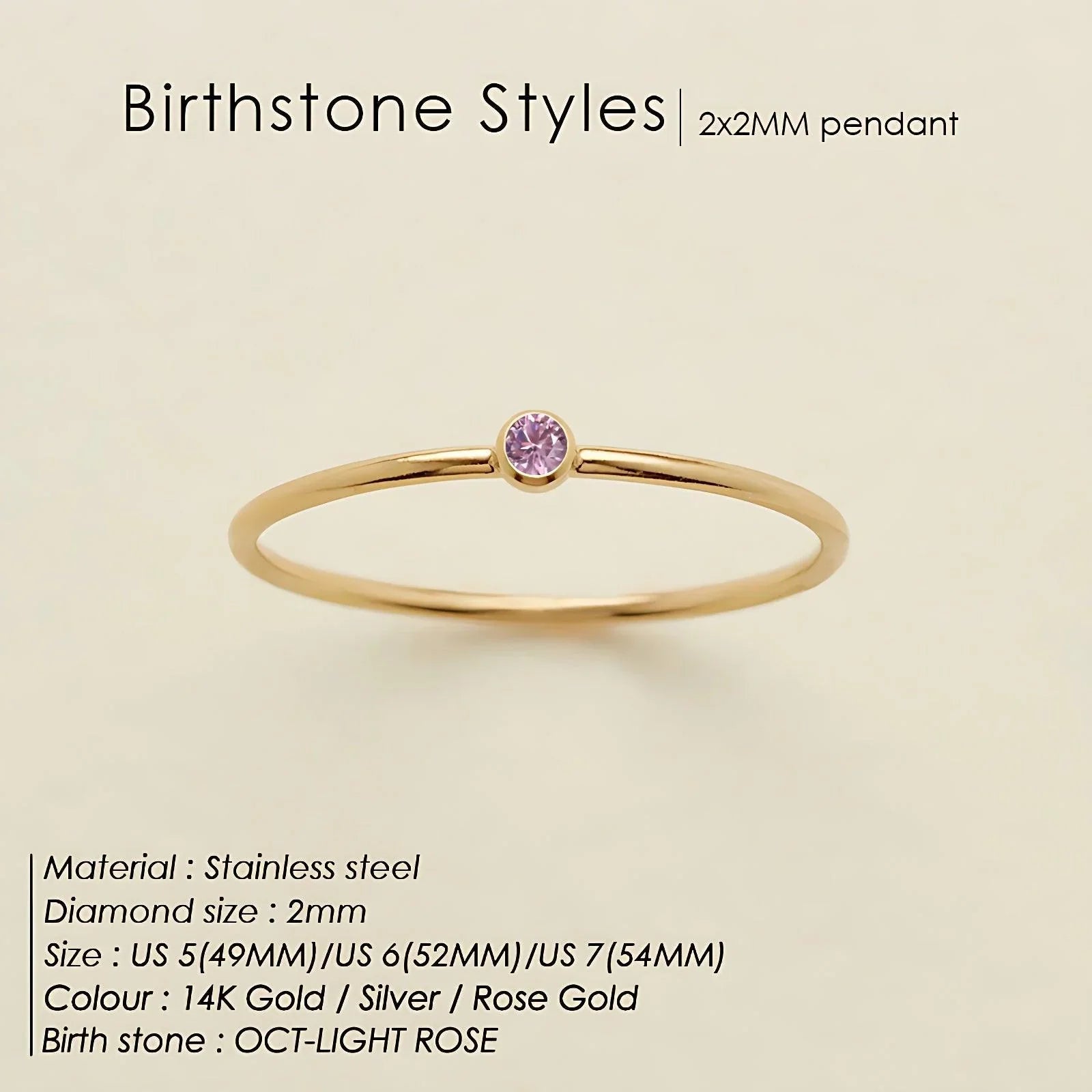 October Birthstone Cute Ring Elegant Birthstone Ring – Hunny Life
