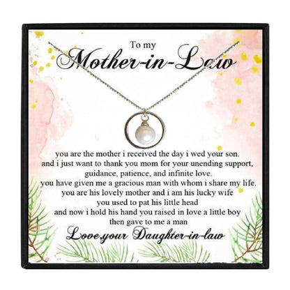 Pearl Circle Necklace Gift To My Wonderful Bonus Mom for Christmas 2023 | Pearl Circle Necklace Gift To My Wonderful Bonus Mom - undefined | Bonus Mom Necklace, Bonus Mom Necklace Family Gifts, Bonus Mom Necklace Gift, Gifts for Bonus Mom, Gifts for Bonus Mom Necklace | From Hunny Life | hunnylife.com