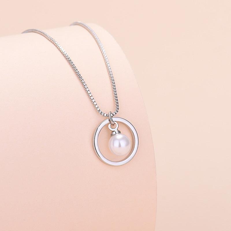 Pearl Circle Pendant Necklace For Beautiful Mom in 2023 | Pearl Circle Pendant Necklace For Beautiful Mom - undefined | gift for mom, mom gifts ideas, necklace for mom, Pearl Circle Pendant Necklace for mom | From Hunny Life | hunnylife.com