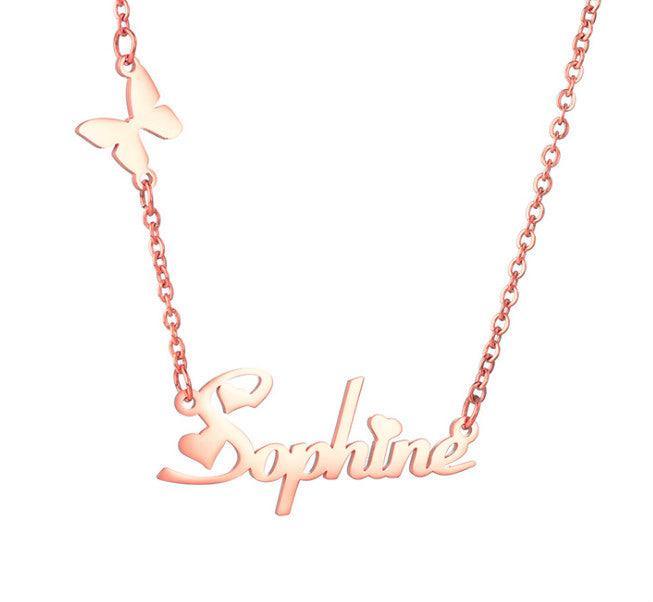Personalized Name Necklace with Butterfly in 2023 | Personalized Name Necklace with Butterfly - undefined | Custom Name Necklace Personalized Necklace, Custom Name Necklaces, namePersonalized Name Necklace with Butterfly | From Hunny Life | hunnylife.com