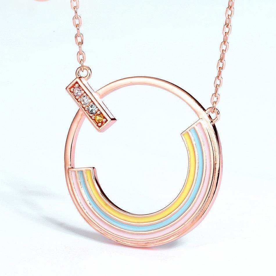 Rainbow 925 Sterling Silver Necklace in 2023 | Rainbow 925 Sterling Silver Necklace - undefined | gift, gift ideas, Gift Necklace, necklace, Necklaces, other necklace, Rainbow 925 Sterling Silver Necklace | From Hunny Life | hunnylife.com
