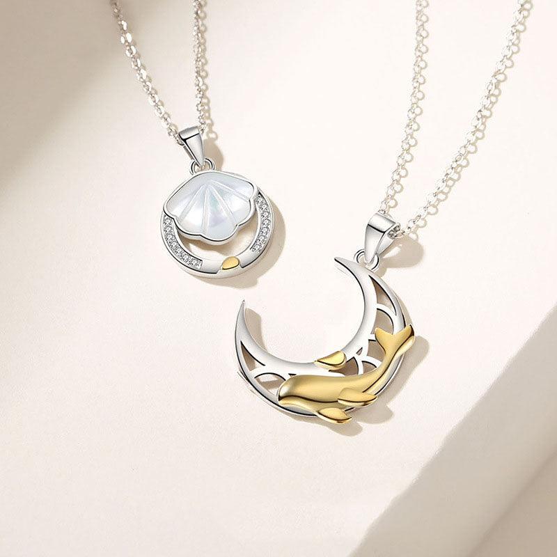 Retro Shell Matching Relationship Necklaces for Couples in 2023 | Retro Shell Matching Relationship Necklaces for Couples - undefined | Heart Necklaces For Women, Necklaces for Couples, Relationship Necklaces for Couples, Retro Shell Matching Relationship Necklaces | From Hunny Life | hunnylife.com