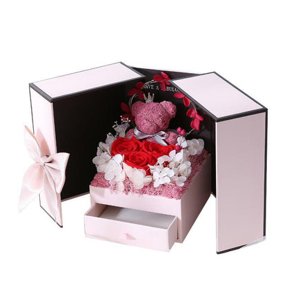 Rose Drawer Jewelry Eternal Flower Gift Box for Christmas 2023 | Rose Drawer Jewelry Eternal Flower Gift Box - undefined | Flower Gift Box, gift, Jewelry Eternal Flower Gift Box, teddy bear Gift Birthday | From Hunny Life | hunnylife.com