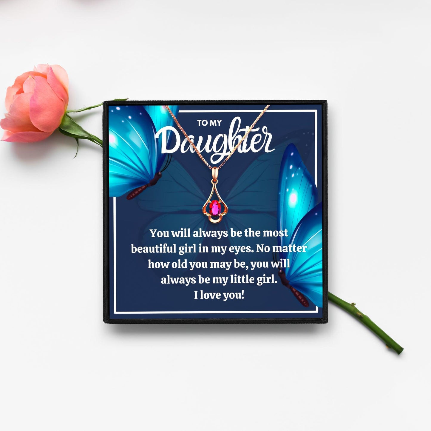 Rose Gold Necklace To My Daughter From Mom and Dad for Christmas 2023 | Rose Gold Necklace To My Daughter From Mom and Dad - undefined | Mother Daughter, Mother Daughter Gift Necklace, Mother Daughter Infinity Necklace, Mother Daughter Interlocking Circle Necklace Gift Set, Mother Daughter Necklace, Mother Daughter Wedding Gift | From Hunny Life | hunnylife.com