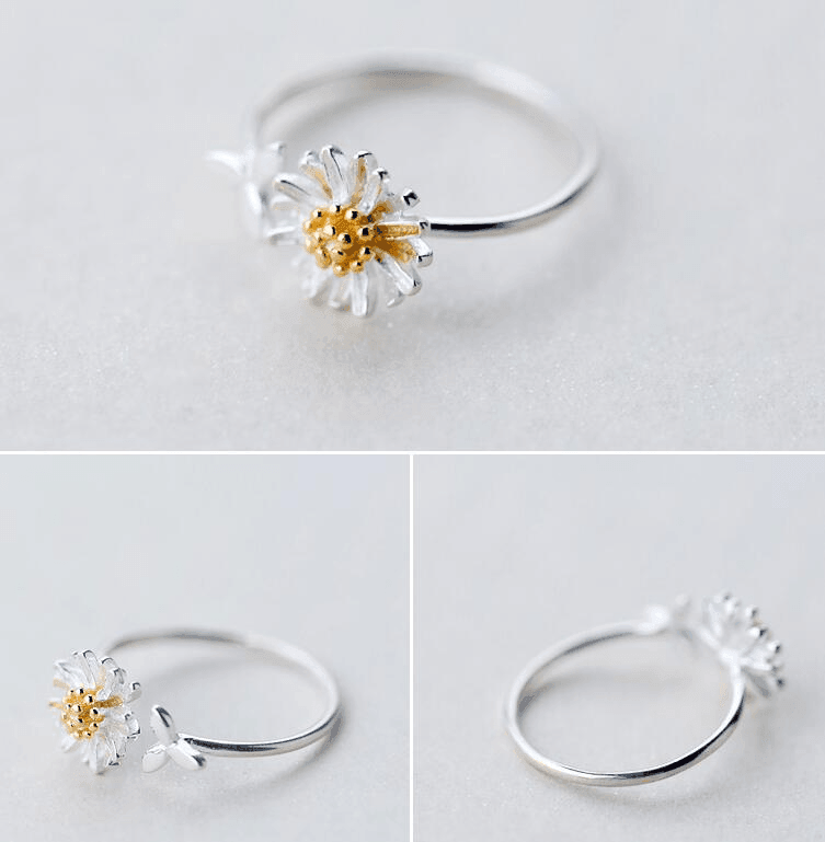 S925 Daisy small leaf ring in 2023 | S925 Daisy small leaf ring - undefined | rings, S925 Daisy small leaf ring | From Hunny Life | hunnylife.com