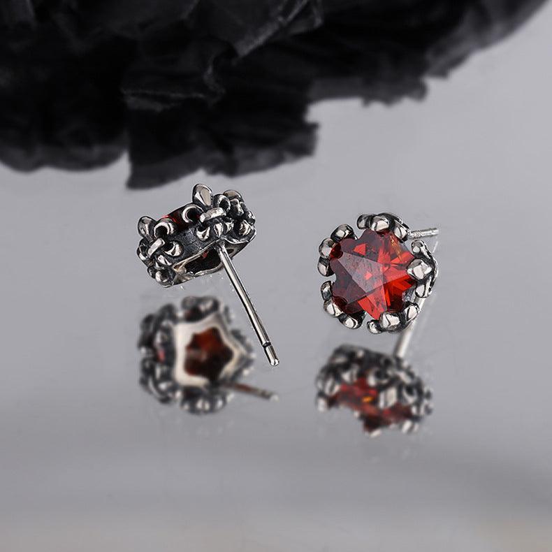 s925 Five Pointed Star Red Zircon Earrings in 2023 | s925 Five Pointed Star Red Zircon Earrings - undefined | 925 Sterling Silver Vintage Earrings, Creative Cute Earrings, cute earring, Five Pointed Star Red Zircon Earrings, Red Gemstone Earrings | From Hunny Life | hunnylife.com