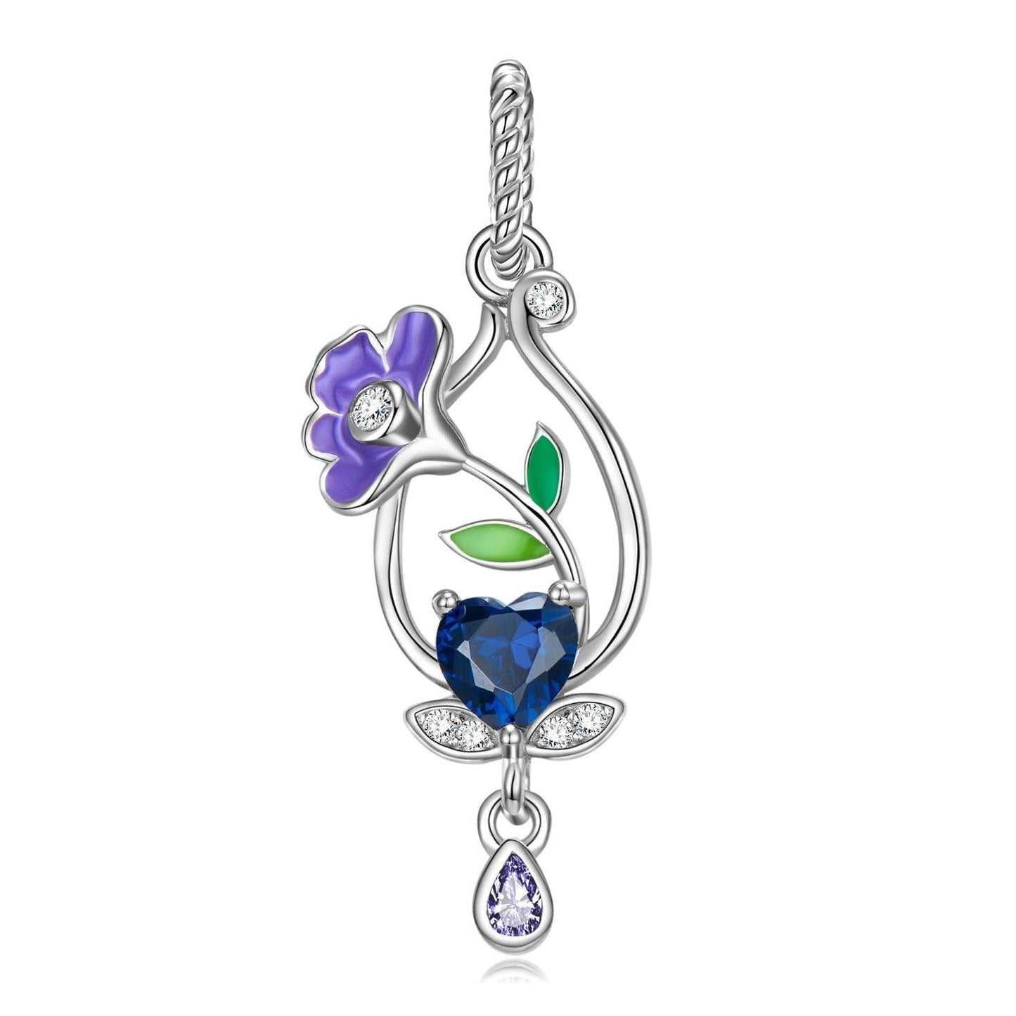 S925 Pure Silver Birthstone Flower Tale Beaded Charms in 2023 | S925 Pure Silver Birthstone Flower Tale Beaded Charms - undefined | birthstone flower Charms & Pendants, Birthstone Flower Tale Beaded Charms, brighton birthstone charms, Cute Charm | From Hunny Life | hunnylife.com