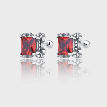 S925 Pure White Red Gemstone Cute Earring for Christmas 2023 | S925 Pure White Red Gemstone Cute Earring - undefined | 925 Sterling Silver Vintage Earrings, Creative Cute Earrings, cute earring, S925 Pure White Cute Earring, White Red Gemstone Cute Earring | From Hunny Life | hunnylife.com
