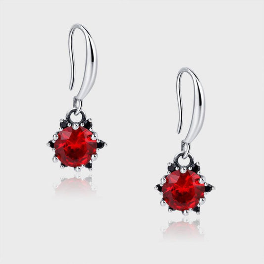 S925 Silver Bright Red Sunflower Exquisite Earrings for Christmas 2023 | S925 Silver Bright Red Sunflower Exquisite Earrings - undefined | Bright Red Sunflower Earrings, Creative Cute Earrings, cute earring, Red Gemstone Earrings | From Hunny Life | hunnylife.com