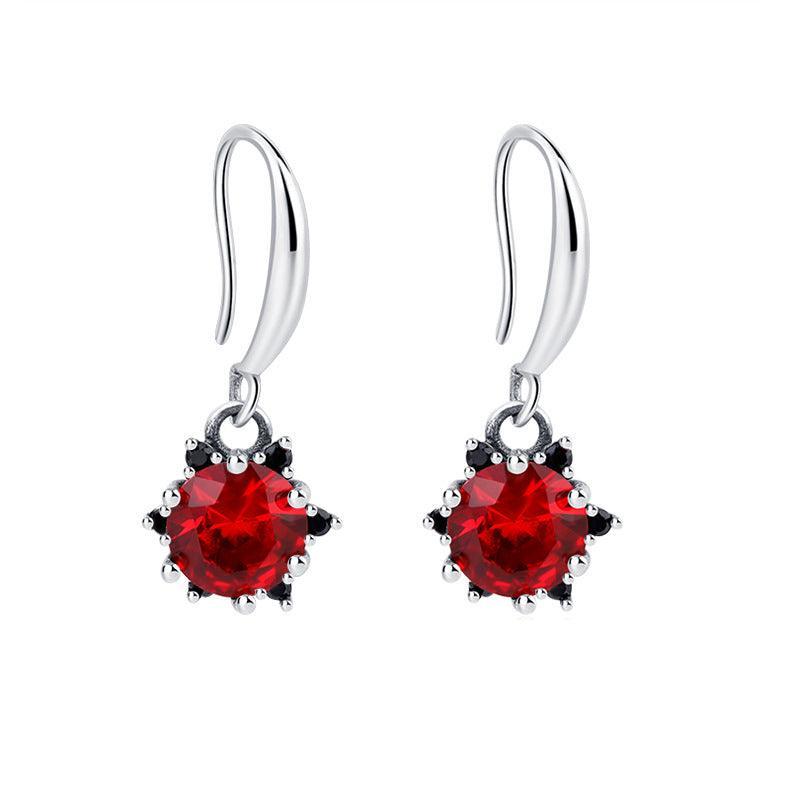 S925 Silver Bright Red Sunflower Exquisite Earrings in 2023 | S925 Silver Bright Red Sunflower Exquisite Earrings - undefined | Bright Red Sunflower Earrings, Creative Cute Earrings, cute earring, Red Gemstone Earrings | From Hunny Life | hunnylife.com