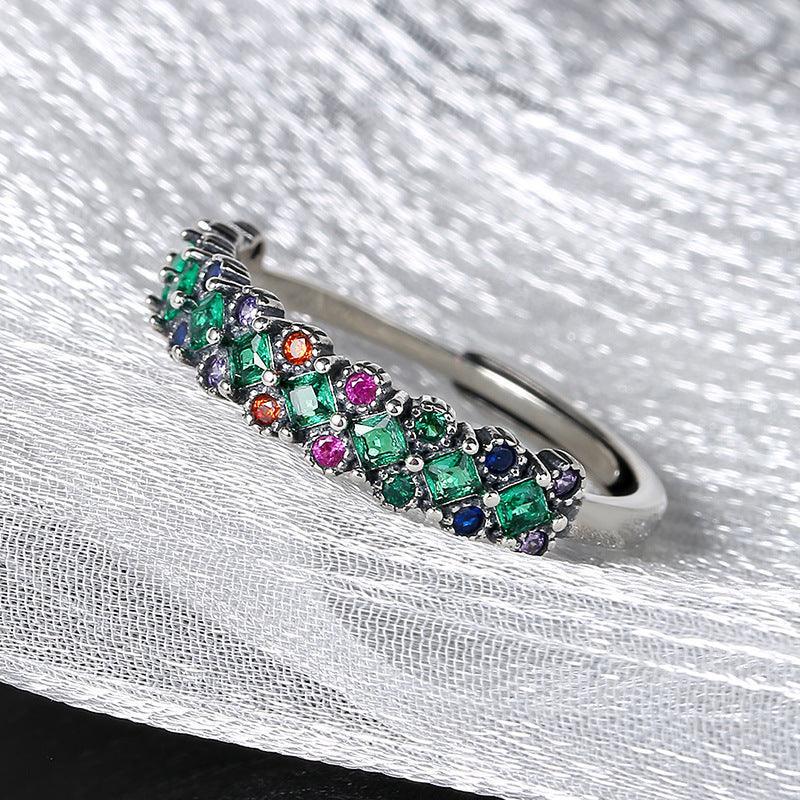 S925 Silver Color Diamond Cute Green Zirconium Ring in 2023 | S925 Silver Color Diamond Cute Green Zirconium Ring - undefined | cute ring, Diamond Cute Green Ring, green birthstone ring, S925 Silver Green Ring, Sterling Silver s925 cute Ring | From Hunny Life | hunnylife.com