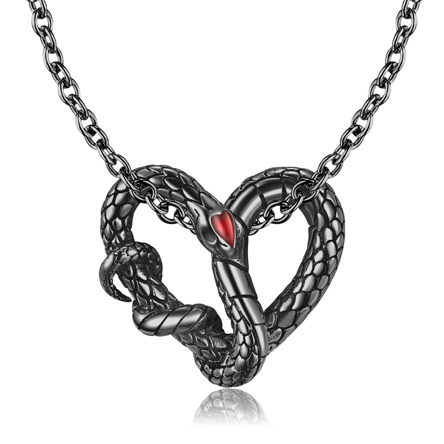 S925 Silver Electroplating Black Gold Snake Necklace Heart Texture for Christmas 2023 | S925 Silver Electroplating Black Gold Snake Necklace Heart Texture - undefined | Black Gold Necklace, Electroplating Black Gold Snake Necklace, S925 Silver necklace | From Hunny Life | hunnylife.com