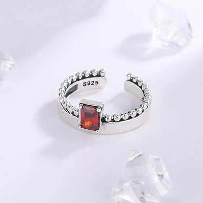 S925 Silver Fantasy Opening Red Gemstone Ring in 2023 | S925 Silver Fantasy Opening Red Gemstone Ring - undefined | Fantasy Opening Ring, Red Gemstone ring, S925 Silver Vintage Cute Ring, S925 Silver Vintage Ring | From Hunny Life | hunnylife.com
