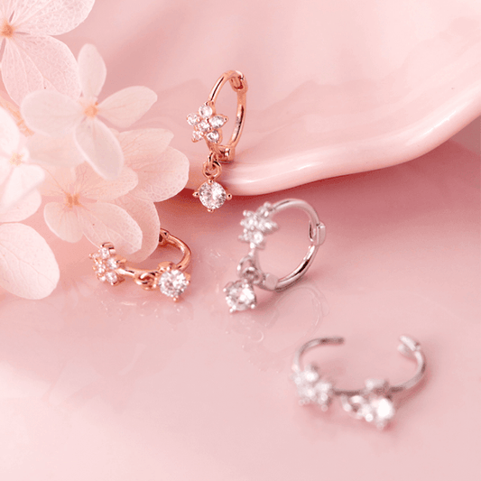 S925 silver Flower earrings for Christmas 2023 | S925 silver Flower earrings - undefined | flower earrings, S925 silver Flower earrings | From Hunny Life | hunnylife.com