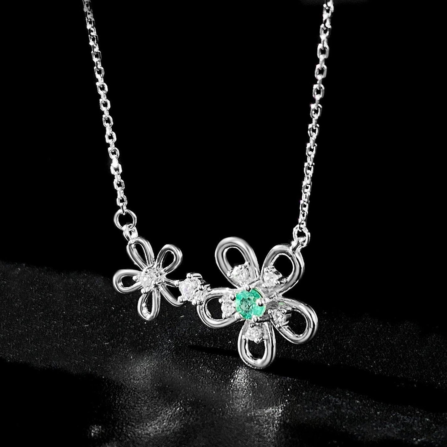 S925 Silver Girl's Versatile Collar Chain Emerald Necklace in 2023 | S925 Silver Girl's Versatile Collar Chain Emerald Necklace - undefined | Emerald Necklace, S925 silver fashion emerald necklace, S925 Silver necklace | From Hunny Life | hunnylife.com