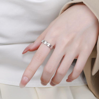 S925 Silver Lucky Clover Hollow Out Old Bone Flower Ring in 2023 | S925 Silver Lucky Clover Hollow Out Old Bone Flower Ring - undefined | cute ring, Flower Ring, Lucky Clover Hollow Out Old Bone Ring, Sterling Silver s925 cute Ring | From Hunny Life | hunnylife.com