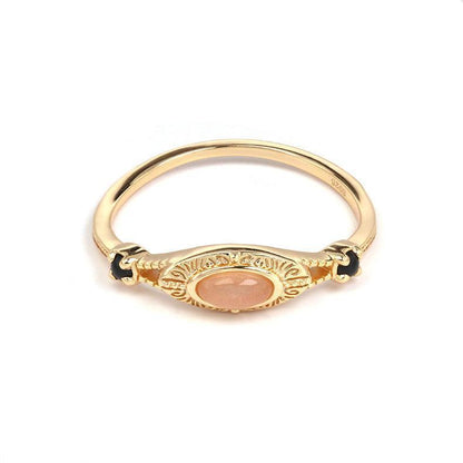 S925 Silver Plated Gold Inlaid Orange Moonstone Ring for Christmas 2023 | S925 Silver Plated Gold Inlaid Orange Moonstone Ring - undefined | cute ring, Flower Ring, S925 Silver Vintage Cute Ring, Sterling Silver s925 cute Ring | From Hunny Life | hunnylife.com