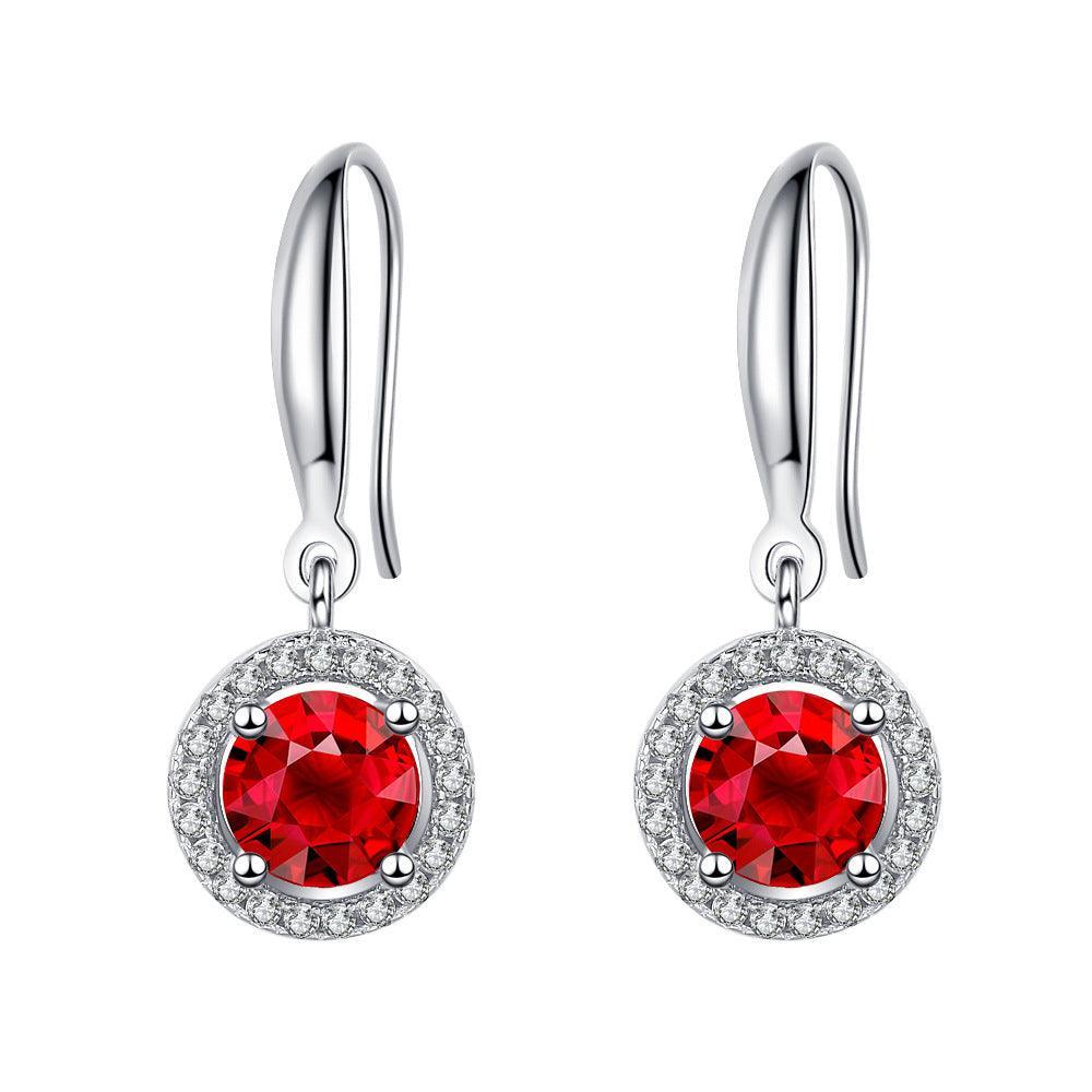 S925 Silver Pomegranate Red Round Earrings for Christmas 2023 | S925 Silver Pomegranate Red Round Earrings - undefined | 925 Sterling Silver Vintage Earrings, Creative Cute Earrings, Red Gemstone Earrings, S925 Silver Pomegranate Red Round Earrings | From Hunny Life | hunnylife.com