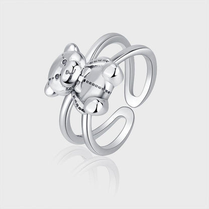 S925 Silver Vintage Cute Cartoon Bear Ring for Christmas 2023 | S925 Silver Vintage Cute Cartoon Bear Ring - undefined | Bear Ring, Cute Cartoon Bear Ring, cute ring, S925 Silver Vintage Cute Ring, Sterling Silver s925 cute Ring | From Hunny Life | hunnylife.com