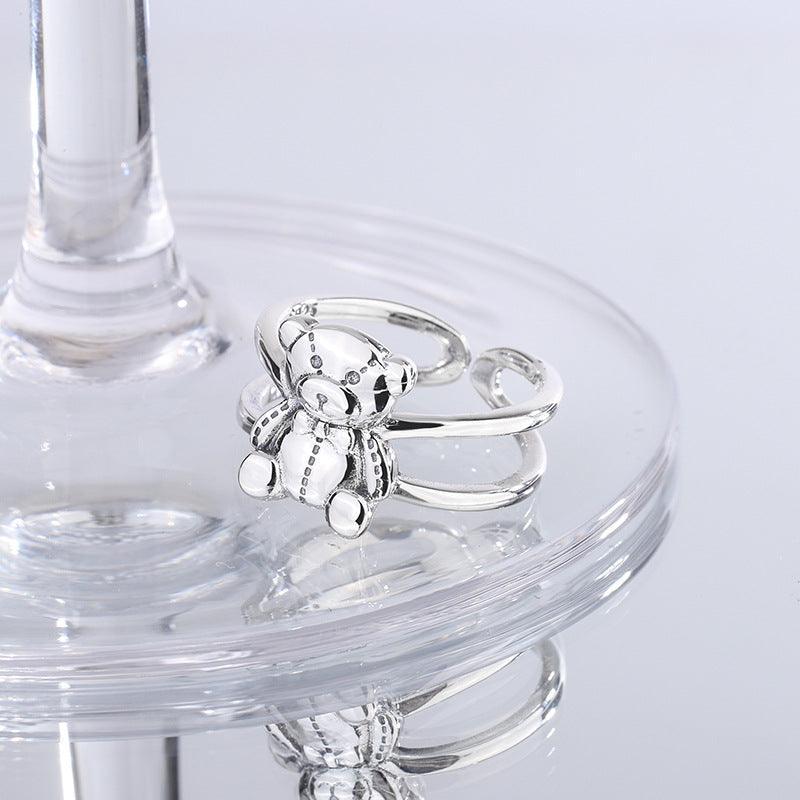 S925 Silver Vintage Cute Cartoon Bear Ring for Christmas 2023 | S925 Silver Vintage Cute Cartoon Bear Ring - undefined | Bear Ring, Cute Cartoon Bear Ring, cute ring, S925 Silver Vintage Cute Ring, Sterling Silver s925 cute Ring | From Hunny Life | hunnylife.com