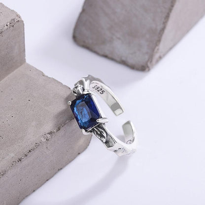 S925 Sterling Silver Blue Zirconium Ring in 2023 | S925 Sterling Silver Blue Zirconium Ring - undefined | cute Blue birthstone ring, cute ring, S925 Sterling Silver Blue Ring, Sterling Silver s925 cute Ring | From Hunny Life | hunnylife.com
