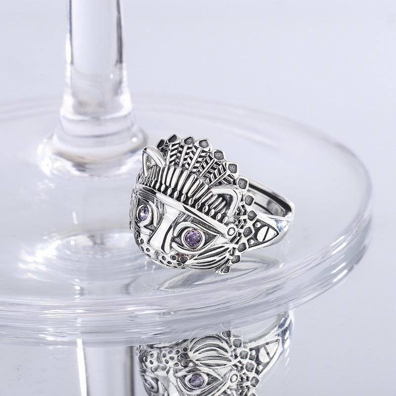 S925 Sterling Silver Chieftain Vintage Cat Head Ring for Christmas 2023 | S925 Sterling Silver Chieftain Vintage Cat Head Ring - undefined | Butterfly S925 Sterling Silver Ring, S925 Sterling Silver ring, Vintage Cat Head Ring | From Hunny Life | hunnylife.com