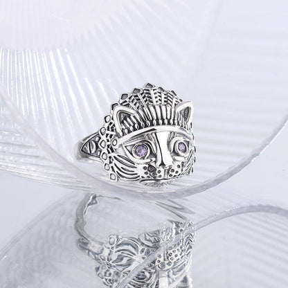 S925 Sterling Silver Chieftain Vintage Cat Head Ring for Christmas 2023 | S925 Sterling Silver Chieftain Vintage Cat Head Ring - undefined | Butterfly S925 Sterling Silver Ring, S925 Sterling Silver ring, Vintage Cat Head Ring | From Hunny Life | hunnylife.com