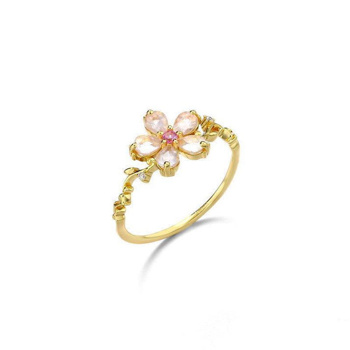 Women Vintage S925Sliver Flower Ring
