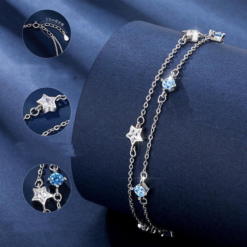 S925 Sterling Silver Double Layer Star Bracelet in 2023 | S925 Sterling Silver Double Layer Star Bracelet - undefined | Bracelets, Bracelets gift ideas, cute charm bracelets | From Hunny Life | hunnylife.com