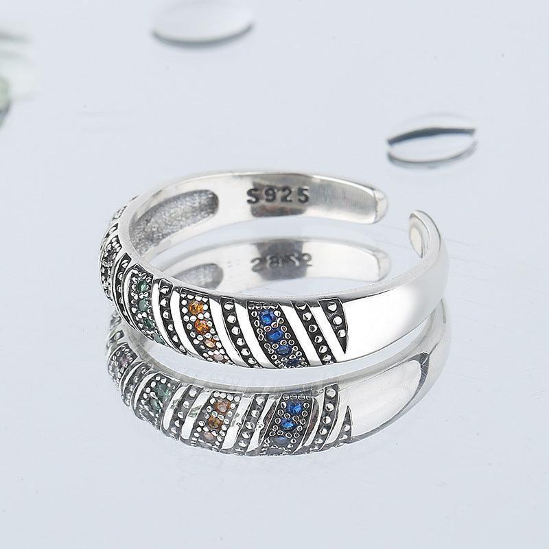 S925 Sterling Silver Fashion Color Diamond Thread Ring in 2023 | S925 Sterling Silver Fashion Color Diamond Thread Ring - undefined | Color Diamond Thread Ring, cute ring, S925 Sterling Ring, S925 Sterling Silver Fashion Ring | From Hunny Life | hunnylife.com