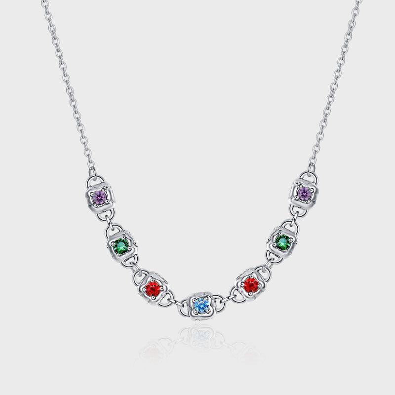 S925 Sterling Silver Fashion Colorful Square Dice Necklace for Christmas 2023 | S925 Sterling Silver Fashion Colorful Square Dice Necklace - undefined | Fashion Colorful Necklace, Fashion Colorful Square Dice Necklace, S925 Sterling Silver Necklace | From Hunny Life | hunnylife.com