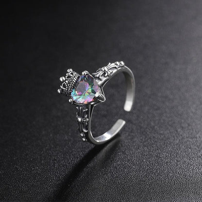 S925 Sterling Silver Fashion Crown Ring in 2023 | S925 Sterling Silver Fashion Crown Ring - undefined | 925 Sterling Silver Crown Ring, blue gemstone crown ring, Love Crown Ring, red gemstone crown ring | From Hunny Life | hunnylife.com