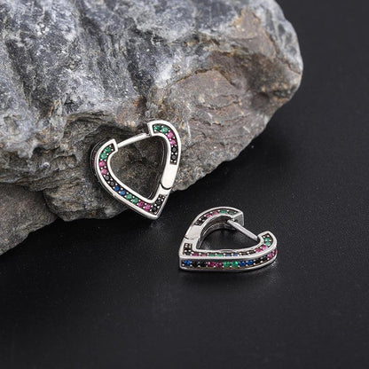S925 Sterling Silver Rainbow Cute Zircon Love Earrings for Christmas 2023 | S925 Sterling Silver Rainbow Cute Zircon Love Earrings - undefined | 925 Sterling Silver Vintage Earrings, Creative Cute Earrings, Rainbow Cute Love Earrings, S925 Sterling Silver Rainbow Earrings | From Hunny Life | hunnylife.com