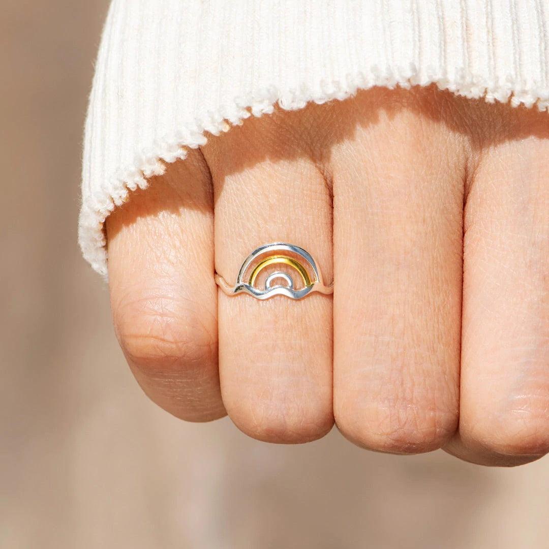 S925 Sterling Silver Rainbow Ring For Women in 2023 | S925 Sterling Silver Rainbow Ring For Women - undefined | Rainbow Ring, rings | From Hunny Life | hunnylife.com