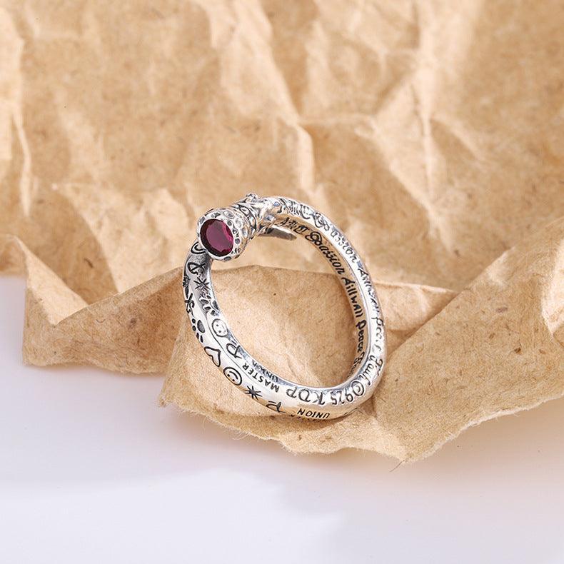 S925 Sterling Silver Retro Scepter Nail Red Diamond Ring Girl in 2023 | S925 Sterling Silver Retro Scepter Nail Red Diamond Ring Girl - undefined | Nail Red Diamond Ring, S925 Sterling Silver Retro Scepter Ring, S925 Sterling Silver ring | From Hunny Life | hunnylife.com