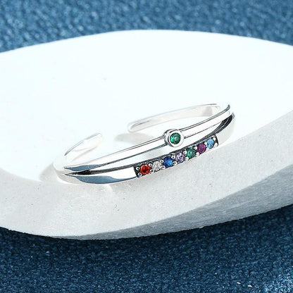S925 Sterling Silver Retro Set Rainbow Double Layer Ring in 2023 | S925 Sterling Silver Retro Set Rainbow Double Layer Ring - undefined | Rainbow Double Layer Ring, Retro Rainbow Ring, S925 Sterling Silver Retro Set Ring | From Hunny Life | hunnylife.com