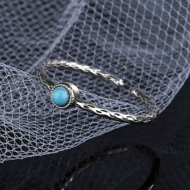 S925 Sterling Silver Simple Turquoise Retro Old Ring for Christmas 2023 | S925 Sterling Silver Simple Turquoise Retro Old Ring - undefined | Retro Old Ring, S925 Sterling Silver Simple Ring, S925 Sterling Silver Simple Turquoise Ring | From Hunny Life | hunnylife.com