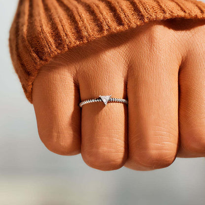 S925 Sterling Silver Triangle Zircon Ring in 2023 | S925 Sterling Silver Triangle Zircon Ring - undefined | ring, Simple Cute Minimalist Crystal Rings, Triangle Zircon Ring | From Hunny Life | hunnylife.com