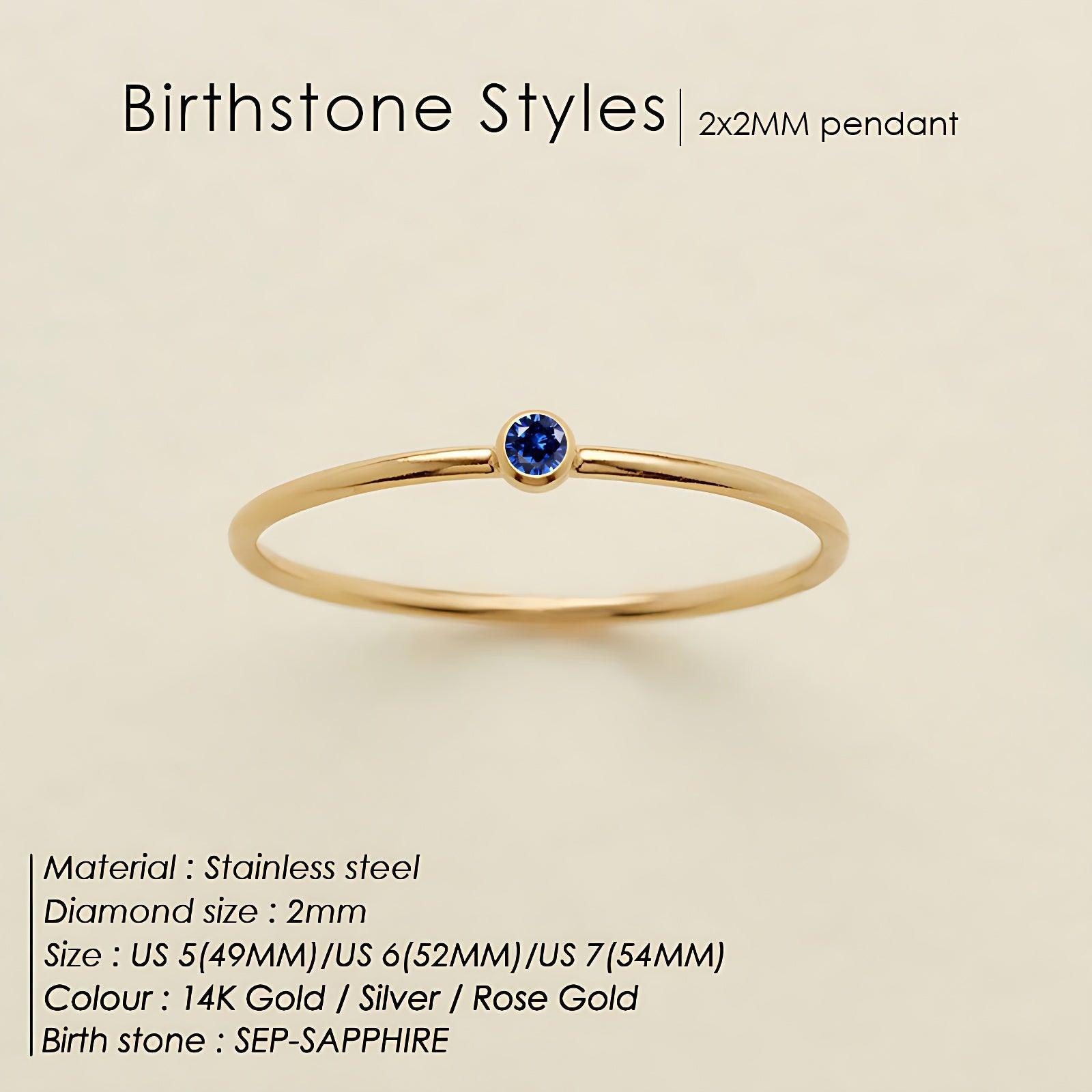 September Birthstone Cute Ring in 2023 | September Birthstone Cute Ring - undefined | Birthstone Ring, cute ring, S925 Silver Vintage Cute Ring, september birthstone color, September birthstone is Sapphire, Sterling Silver s925 cute Ring | From Hunny Life | hunnylife.com