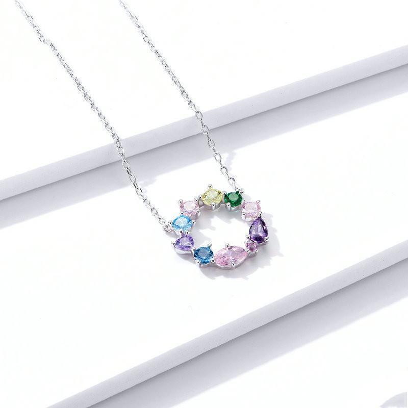 Silver Charm Colorful Wreath Necklace in 2023 | Silver Charm Colorful Wreath Necklace - undefined | necklaces, other necklace, Silver Charm Colorful Wreath Necklace | From Hunny Life | hunnylife.com
