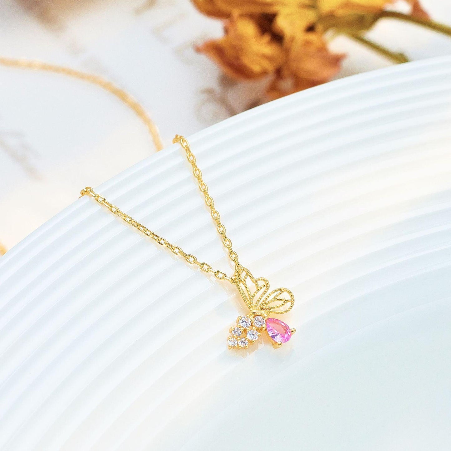 Silver Red Corundum Butterfly Necklace for Christmas 2023 | Silver Red Corundum Butterfly Necklace - undefined | Butterfly Necklace, creative cute necklace, cute necklace, Gift Necklace, Necklaces | From Hunny Life | hunnylife.com