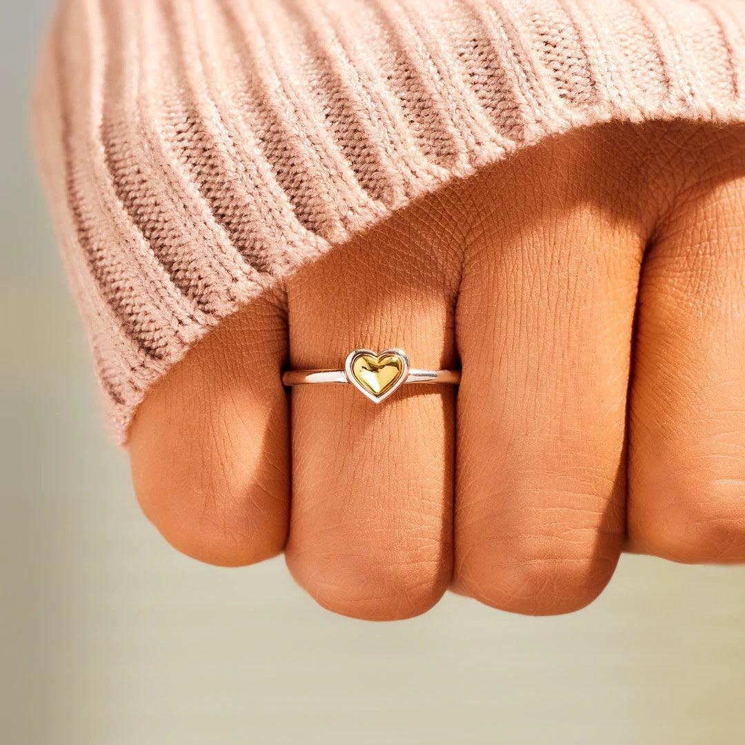 Simple Love Heart Two color Ring for Christmas 2023 | Simple Love Heart Two color Ring - undefined | rings, Sterling Silver s925 cute Ring | From Hunny Life | hunnylife.com
