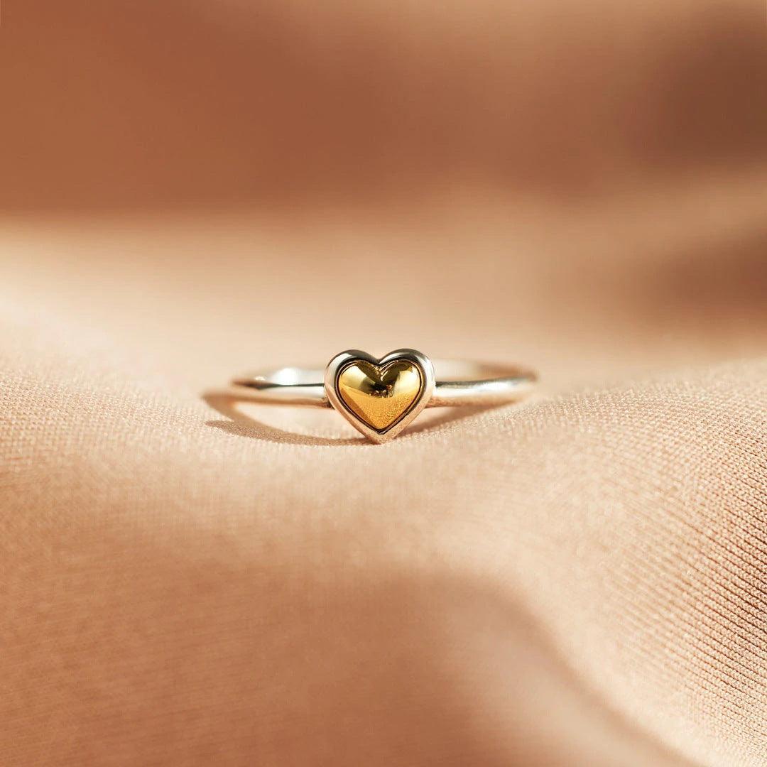 Simple Love Heart Two color Ring in 2023 | Simple Love Heart Two color Ring - undefined | rings, Sterling Silver s925 cute Ring | From Hunny Life | hunnylife.com