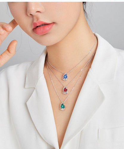 Simple Style Birthstone Love 925 Silver Necklace in 2023 | Simple Style Birthstone Love 925 Silver Necklace - undefined | Birth Year Necklace, Gift Necklace, necklace, Necklaces | From Hunny Life | hunnylife.com